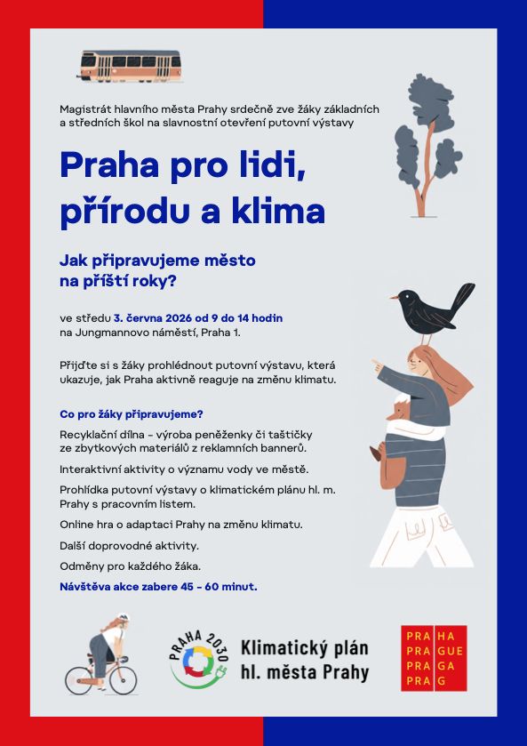 Pozvánka na výstavu Praha pro lidi, přírodu a klima
